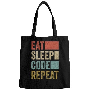 Discover Software Developer Coder Retro Eat Sleep Code Bags