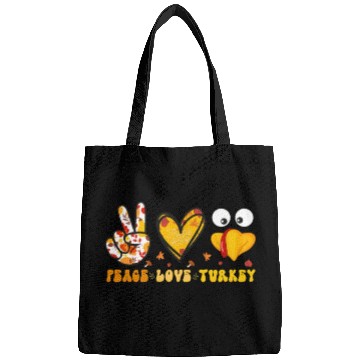Discover Peace Love Turkey Gobble Turkey Day Bags