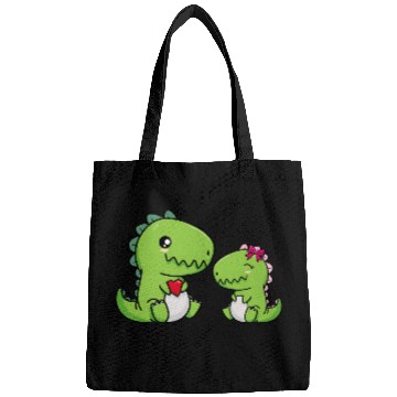 Discover Big sister brother dino siblings boy girl heart Bags