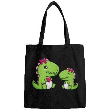 Discover Big sister brother dino siblings boy girl heart Bags