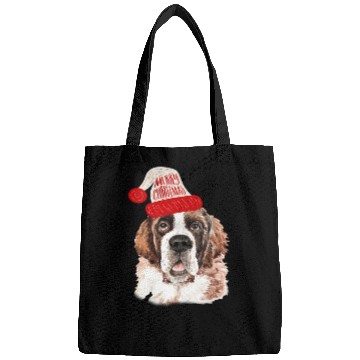 Discover Black Base Saint Bernard Christmas Gift for Dog Bags
