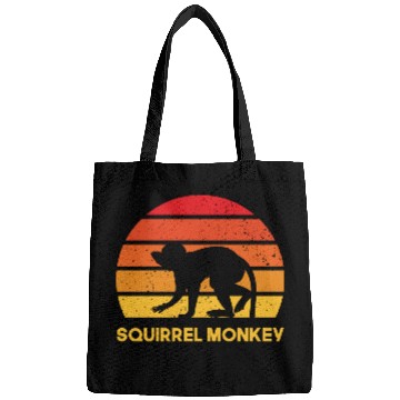 Discover squirrel monkey sunrise sundown design Bags