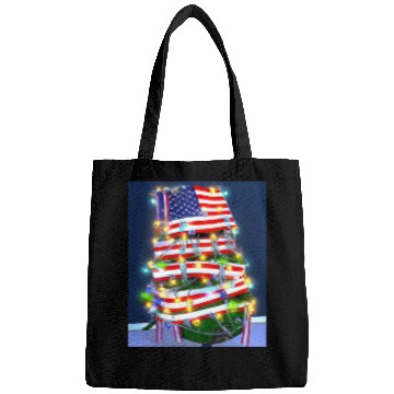 Discover Patriotic Christmas Tree With US Flag Bags