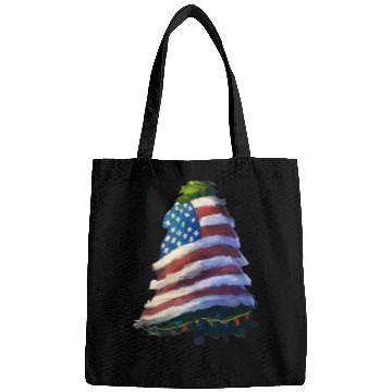 Discover Patriotic Christmas Tree Wrapped In US Flag Bags