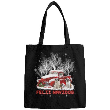Discover Feliz Navidog Saint Bernard Christmas Dog Lovers Bags