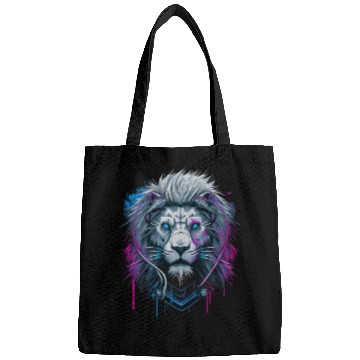 Discover Lion, White Lion, abstract Bags