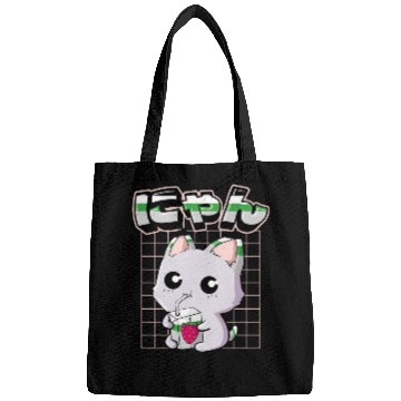 Discover Demiromantic Pride Kawaii Cat Strawberry Milk Bags