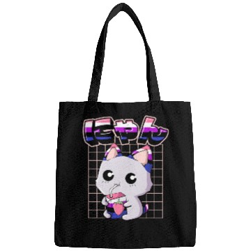 Discover Genderfluid Pride Kawaii Cat Strawberry Milk Bags