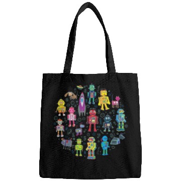 Discover Robots in Space grey fun Robot Bags