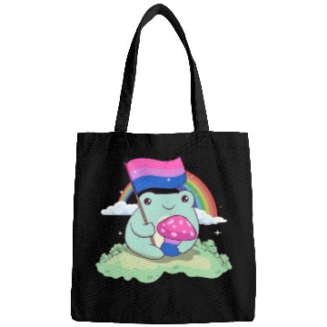 Discover Bisexual Pride Bi Kawaii Frog Mushroom Bisexual Fl Bags