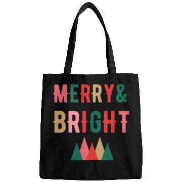 Discover Merry and Bright retro Christmas Bags Bags