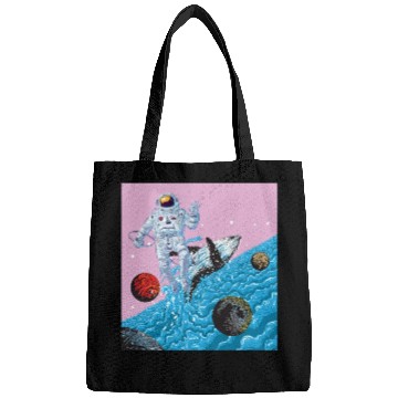 Discover Astronaut in a ocean world full of whales fantasy Bags