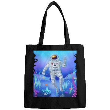 Discover Ocean lover astronaut fantasy design Bags