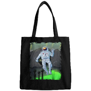 Discover Astronaut in a green demon world Bags