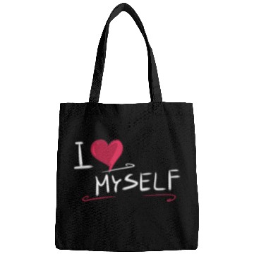 Discover i love me heart text saying Bags