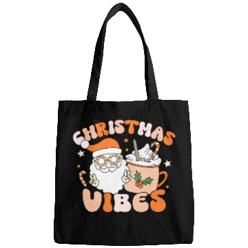 Discover Retro Groovy Christmas Vibes Cute Santa Claus Xmas Bags