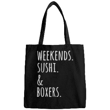 Discover Weekends Sushi And Boxer Dogs Bags