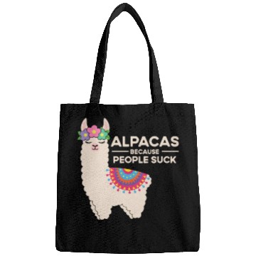 Discover Alpacas Because People Suck Llama Pun Quote Joke M Bags