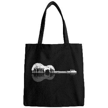 Discover Lake with guitar reflection - guitar lover Bags