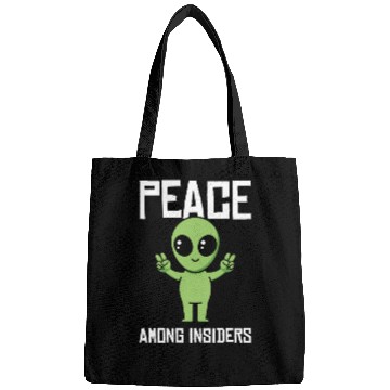 Discover Alien Peace Alien Head Martian Space Outsider Bags
