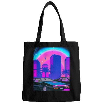 Discover Vaporwave Car Synthwave City Bags