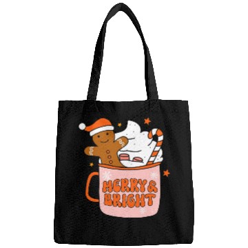 Discover Retro Groovy Merry & Bright Gingerbread Christmas Bags