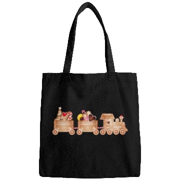 Discover magical gingerbread train for Christmas Bags