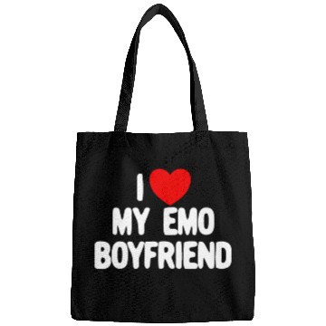 Discover I Love My Emo Boyfriend Red Heart Emo Boyfriendmat Bags