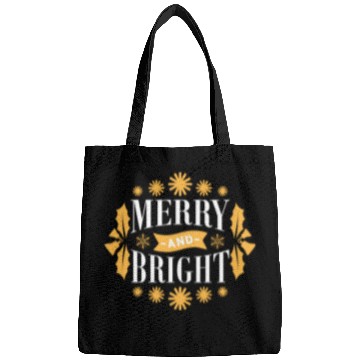 Discover Merry And Bright Snowflakes Mistletoe Xmas Holiday Bags