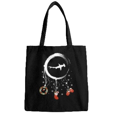 Discover Winter dreamcatcher Christmas Hammerhead shark Bags