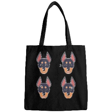 Discover Funny Doberman Dog Cartoon Face Bags