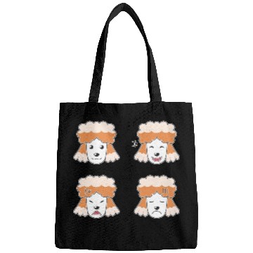 Discover Funny Poodle Dog Cartoon Faces Bags
