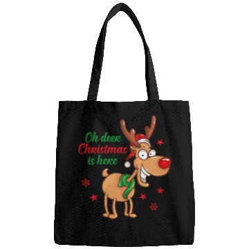 Discover Reindeer Rudolph deer Christmas Is Here Bags
