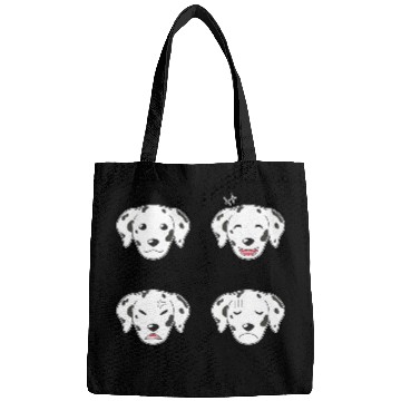 Discover Funny Dalmatian Dog Cartoon Faces Bags
