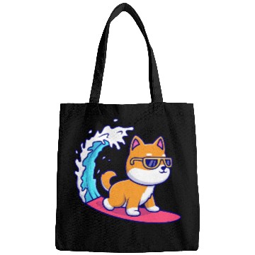 Discover Cute Shiba Inu Dog Surfing in Sea Bags