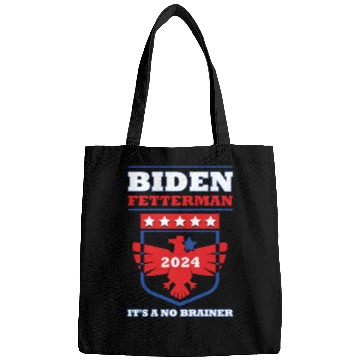 Discover Funny Biden Fetterman 2024 It's a No Brainer Bags