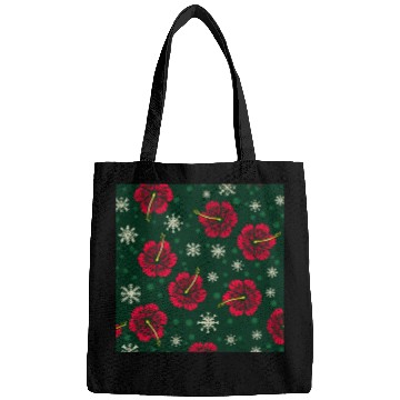 Discover Tropical Floral Hibiscus Snowflakes Christmas Bags