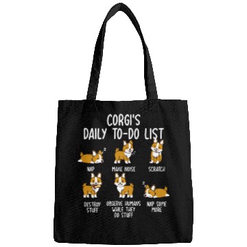 Discover Corgi Daily To Do List Bags