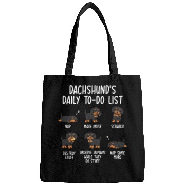 Discover Dachshund Daily To Do List Bags