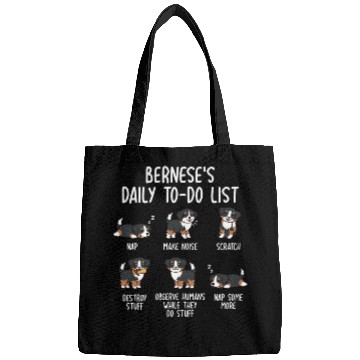Discover Bernese Mountain Dog Daily To Do List Bags
