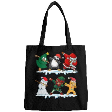 Discover Dabbing Santa Elf Friends Funny Christmas Dabs Bags