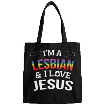 Discover LGBT Gay Pride Lesbian I'm a Lesbian I Love Jesus Bags