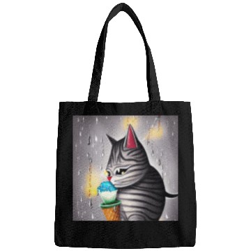 Discover cut cat love ice cream Bags