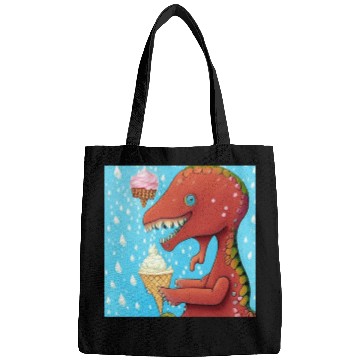 Discover happy dinosaur love ice cream Bags