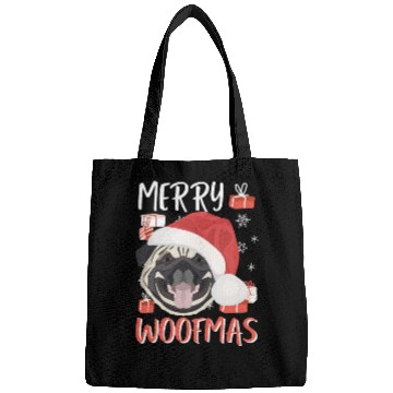 Discover Pug Merry Christmas Bags