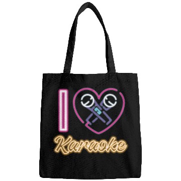 Discover Karaoke Singer Heart 80s Retro I Bags