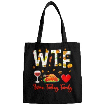 Discover Wine Turkey Family WTF Funny Thanksgiving Bags