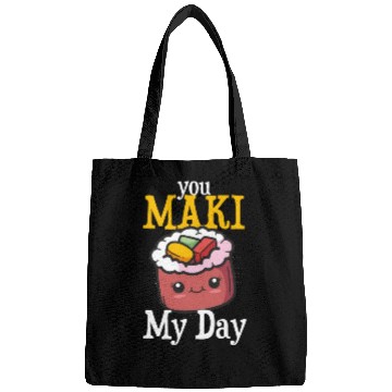 Discover Funny sushi maki saying eat motif Bags
