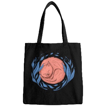 Discover A sleeping cat surrounded by leaves Bags