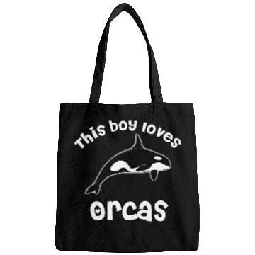 Discover This Boy Loves Orcas Lover Funny Killer Whale Bags